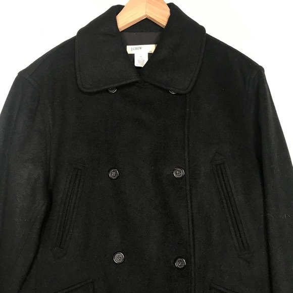 J. Crew black pea coat sz Medium - Picture 2 of 10